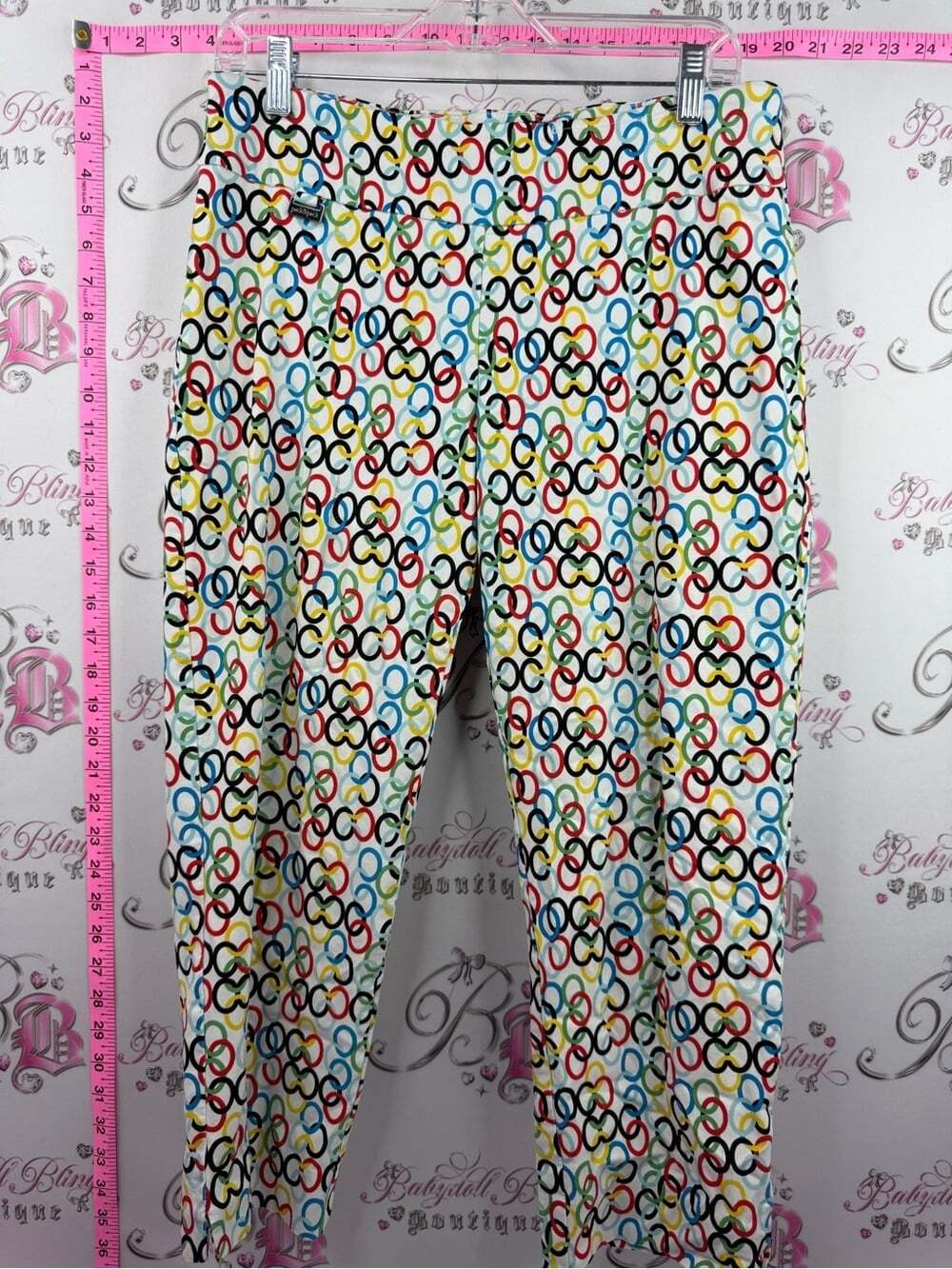 Peck & Peck capri pants White Multicolor Loop-Print